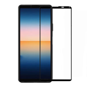 Folie COMANDO Ultra Thin Proof compatibila cu Sony Xperia 10 IV, Rezistenta ridicata la socuri, Acoperire completa a ecranului, Lipici adeziv pe intreaga suprafata, 0,3 mm, Cadru negru