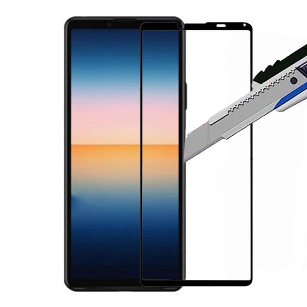 Folie COMANDO Ultra Thin Proof compatibila cu Sony Xperia 10 IV, Rezistenta ridicata la socuri, Acoperire completa a ecranului, Lipici adeziv pe intreaga suprafata, 0,3 mm, Cadru negru - 2