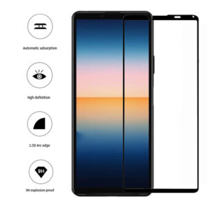 Folie COMANDO Ultra Thin Proof compatibila cu Sony Xperia 10 IV, Rezistenta ridicata la socuri, Acoperire completa a ecranului, Lipici adeziv pe intreaga suprafata, 0,3 mm, Cadru negru - 3