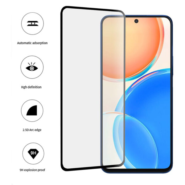 Folie COMANDO Ultra Thin Proof compatibila cu Honor X8, Rezistenta ridicata la socuri, Acoperire completa a ecranului, Lipici adeziv pe intreaga suprafata, 0,3 mm, Cadru negru - 3