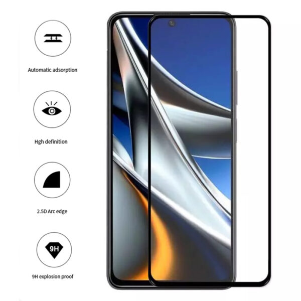 Folie COMANDO Ultra Thin Proof compatibila cu Xiaomi X4 Pro 5G, Rezistenta ridicata la socuri, Acoperire completa a ecranului, Lipici adeziv pe intreaga suprafata, 0,3 mm, Cadru negru - 3