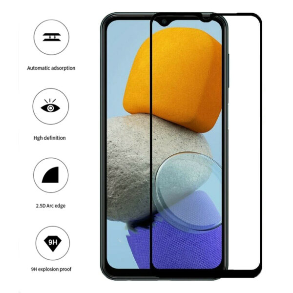 Folie COMANDO Ultra Thin Proof compatibila cu Samsung Galaxy M23 5G, Rezistenta ridicata la socuri, Acoperire completa a ecranului, Lipici adeziv pe intreaga suprafata, 0,3 mm, Cadru negru - 3