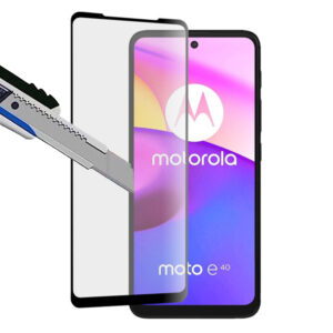 Folie COMANDO Ultra Thin Proof compatibila cu Motorola Moto E40, Rezistenta ridicata la socuri, Acoperire completa a ecranului, Lipici adeziv pe intreaga suprafata, 0,3 mm, Cadru negru - 2