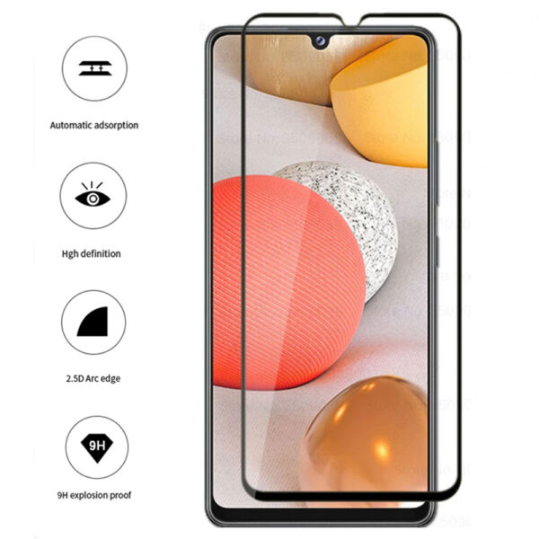 Folie COMANDO Ultra Thin Proof compatibila cu Samsung Galaxy M22, Rezistenta ridicata la socuri, Acoperire completa a ecranului, Lipici adeziv pe intreaga suprafata, 0,3 mm, Cadru negru - 3