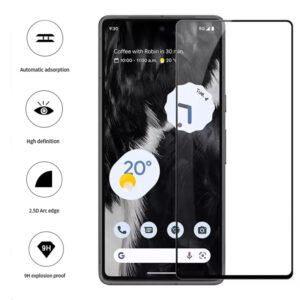 Folie COMANDO Ultra Thin Proof compatibila cu Google Pixel 7, Rezistenta ridicata la socuri, Acoperire completa a ecranului, Lipici adeziv pe intreaga suprafata, 0,3 mm, Cadru negru - 3