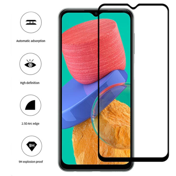 Folie COMANDO Ultra Thin Proof compatibila cu Samsung Galaxy M13, Rezistenta ridicata la socuri, Acoperire completa a ecranului, Lipici adeziv pe intreaga suprafata, 0,3 mm, Cadru negru - 3