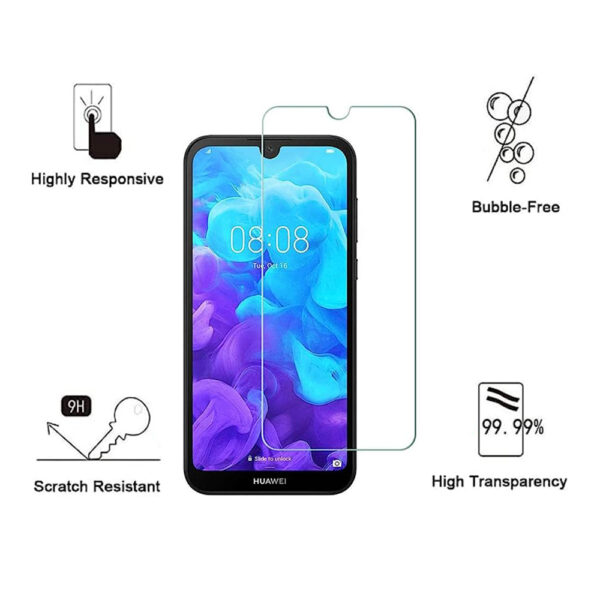 Folie de protectie compatibila cu Huawei Y5 2019, 9H Cushion Glass, Complete Bonding, Case-Friendly, Clar - 2