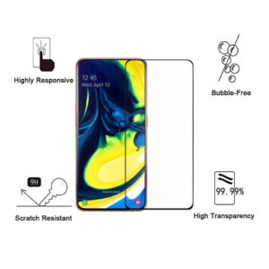 Folie de protectie compatibila cu Samsung Galaxy A80, 9H Cushion Glass, Complete Bonding, Case-Friendly, Clar - 2