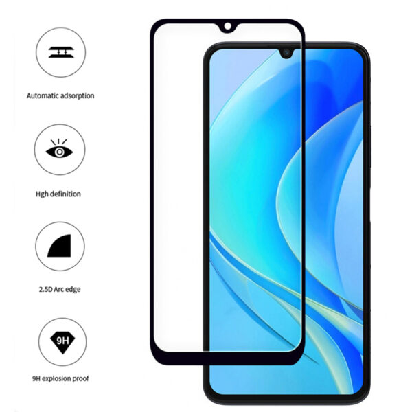 Folie COMANDO Ultra Thin Proof compatibila cu Huawei nova Y70, Rezistenta ridicata la socuri, Acoperire completa a ecranului, Lipici adeziv pe intreaga suprafata, 0,3 mm, Cadru negru - 3