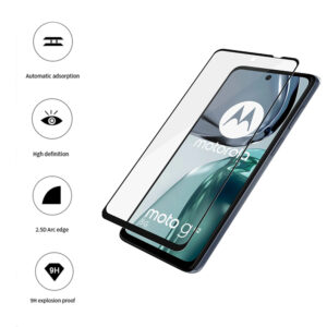 Folie COMANDO Ultra Thin Proof compatibila cu Motorola Moto G62 5G, Rezistenta ridicata la socuri, Acoperire completa a ecranului, Lipici adeziv pe intreaga suprafata, 0,3 mm, Cadru negru - 3