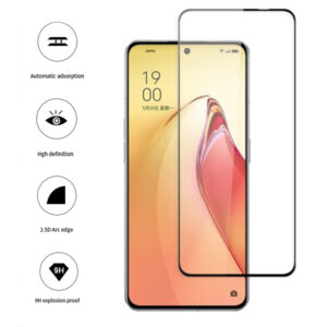 Folie COMANDO Ultra Thin Proof compatibila cu OPPO Reno8 Pro, Rezistenta ridicata la socuri, Acoperire completa a ecranului, Lipici adeziv pe intreaga suprafata, 0,3 mm, Cadru negru - 3