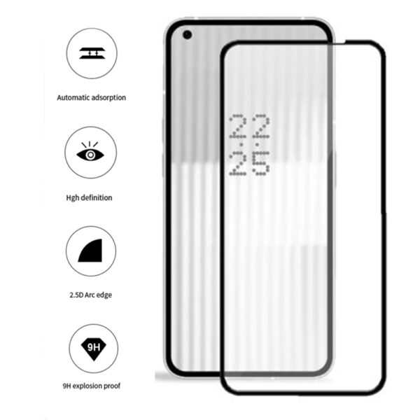 Folie COMANDO Ultra Thin Proof compatibila cu Nothing Phone 1, Rezistenta ridicata la socuri, Acoperire completa a ecranului, Lipici adeziv pe intreaga suprafata, 0,3 mm, Cadru negru - 3