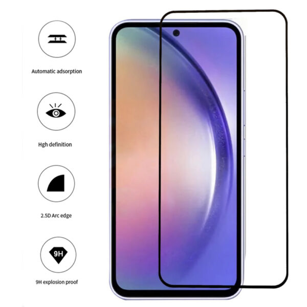 Folie COMANDO Ultra Thin Proof compatibila cu Samsung Galaxy A54 5G, Rezistenta ridicata la socuri, Acoperire completa a ecranului, Lipici adeziv pe intreaga suprafata, 0,3 mm, Cadru negru - 3