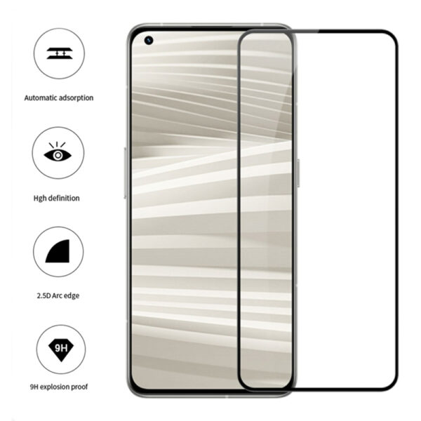 Folie COMANDO Ultra Thin Proof compatibila cu Realme GT 2 Pro, Rezistenta ridicata la socuri, Acoperire completa a ecranului, Lipici adeziv pe intreaga suprafata, 0,3 mm, Cadru negru - 3