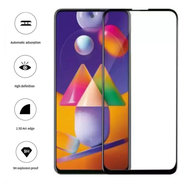 Folie COMANDO Ultra Thin Proof compatibila cu Samsung Galaxy M31s, Rezistenta ridicata la socuri, Acoperire completa a ecranului, Lipici adeziv pe intreaga suprafata, 0,3 mm, Cadru negru - 3