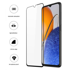 Folie COMANDO Ultra Thin Proof compatibila cu Huawei Nova Y61, Rezistenta ridicata la socuri, Acoperire completa a ecranului, Lipici adeziv pe intreaga suprafata, 0,3 mm, Cadru negru - 3