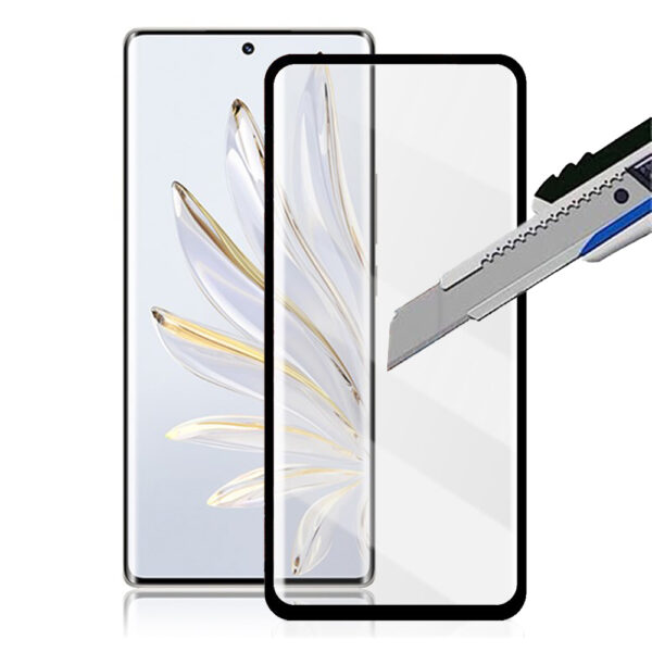 Folie COMANDO Ultra Thin Proof compatibila cu Honor 70, Rezistenta ridicata la socuri, Acoperire completa a ecranului, Lipici adeziv pe intreaga suprafata, 0,3 mm, Cadru negru - 2