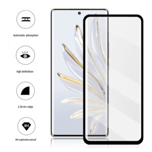 Folie COMANDO Ultra Thin Proof compatibila cu Honor 70, Rezistenta ridicata la socuri, Acoperire completa a ecranului, Lipici adeziv pe intreaga suprafata, 0,3 mm, Cadru negru - 3