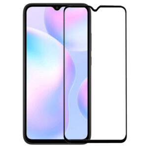 Folie COMANDO Ultra Thin Proof compatibila cu Xiaomi Redmi 9A, Rezistenta ridicata la socuri, Acoperire completa a ecranului, Lipici adeziv pe intreaga suprafata, 0,3 mm, Cadru negru