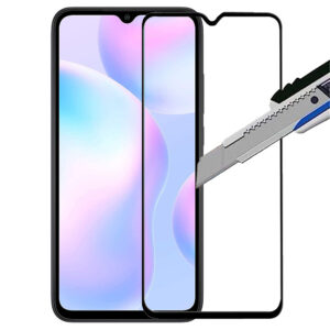 Folie COMANDO Ultra Thin Proof compatibila cu Xiaomi Redmi 9A, Rezistenta ridicata la socuri, Acoperire completa a ecranului, Lipici adeziv pe intreaga suprafata, 0,3 mm, Cadru negru - 2