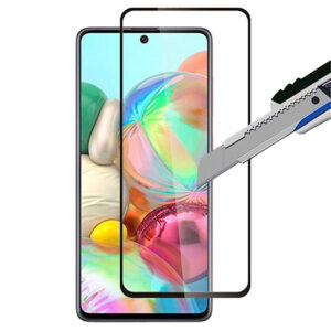 Folie COMANDO Ultra Thin Proof compatibila cu Samsung Galaxy A71, Rezistenta ridicata la socuri, Acoperire completa a ecranului, Lipici adeziv pe intreaga suprafata, 0,3 mm, Cadru negru - 2