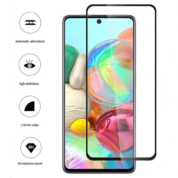 Folie COMANDO Ultra Thin Proof compatibila cu Samsung Galaxy A71, Rezistenta ridicata la socuri, Acoperire completa a ecranului, Lipici adeziv pe intreaga suprafata, 0,3 mm, Cadru negru - 3