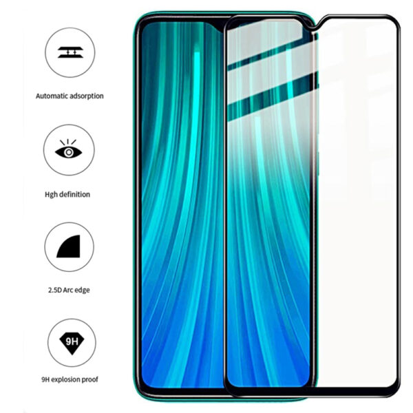 Folie COMANDO Ultra Thin Proof compatibila cu Xiaomi Redmi Note 8, Rezistenta ridicata la socuri, Acoperire completa a ecranului, Lipici adeziv pe intreaga suprafata, 0,3 mm, Cadru negru - 3