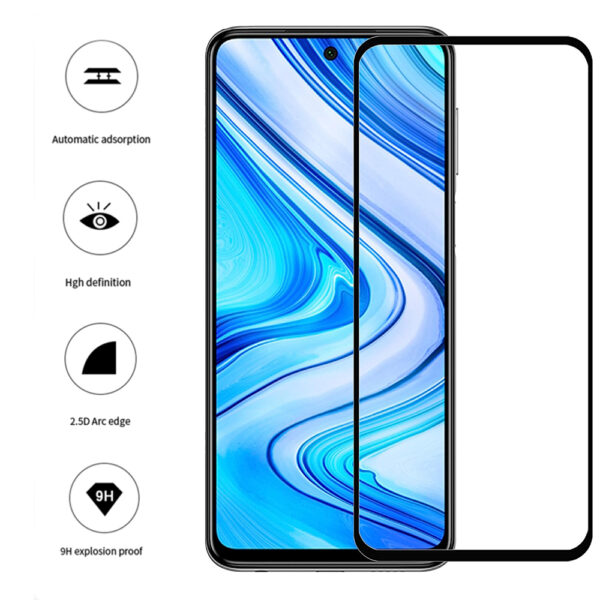 Folie COMANDO Ultra Thin Proof compatibila cu Xiaomi Redmi Note 9 Pro Max, Rezistenta ridicata la socuri, Acoperire completa a ecranului, Lipici adeziv pe intreaga suprafata, 0,3 mm, Cadru negru - 3