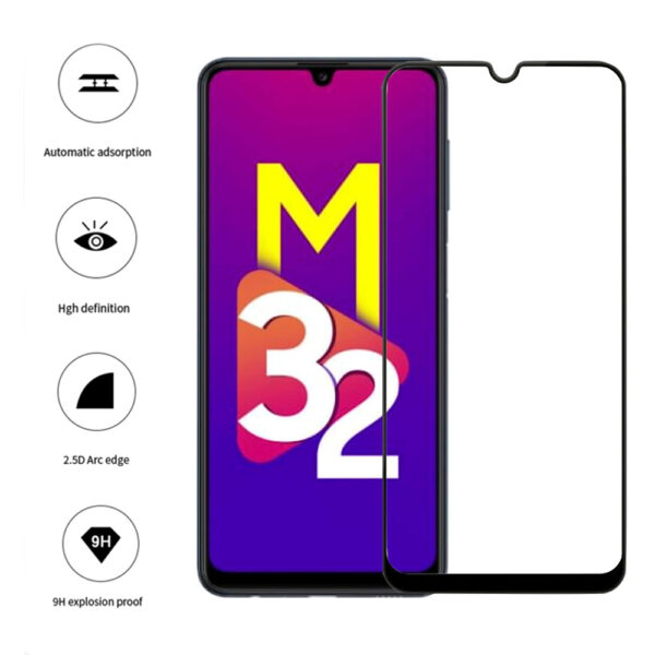 Folie COMANDO Ultra Thin Proof compatibila cu Samsung Galaxy M32, Rezistenta ridicata la socuri, Acoperire completa a ecranului, Lipici adeziv pe intreaga suprafata, 0,3 mm, Cadru negru - 3