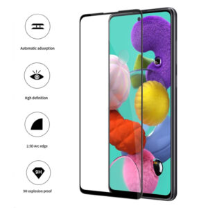 Folie COMANDO Ultra Thin Proof compatibila cu Samsung Galaxy A51, Rezistenta ridicata la socuri, Acoperire completa a ecranului, Lipici adeziv pe intreaga suprafata, 0,3 mm, Cadru negru - 3