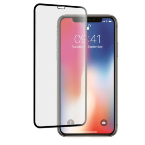 Folie COMANDO Ultra Thin Proof compatibila cu Apple iPhone XS Max, Rezistenta ridicata la socuri, Acoperire completa a ecranului, Lipici adeziv pe intreaga suprafata, 0,3 mm, Cadru negru