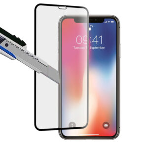 Folie COMANDO Ultra Thin Proof compatibila cu Apple iPhone XS Max, Rezistenta ridicata la socuri, Acoperire completa a ecranului, Lipici adeziv pe intreaga suprafata, 0,3 mm, Cadru negru - 2