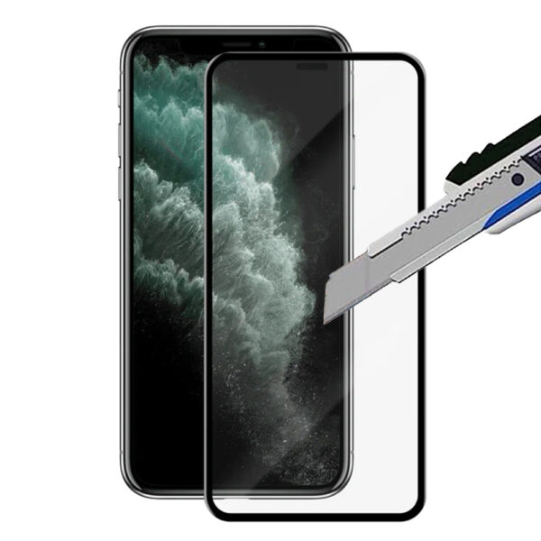 Folie COMANDO Ultra Thin Proof compatibila cu Apple iPhone 11 Pro, Rezistenta ridicata la socuri, Acoperire completa a ecranului, Lipici adeziv pe intreaga suprafata, 0,3 mm, Cadru negru - 2