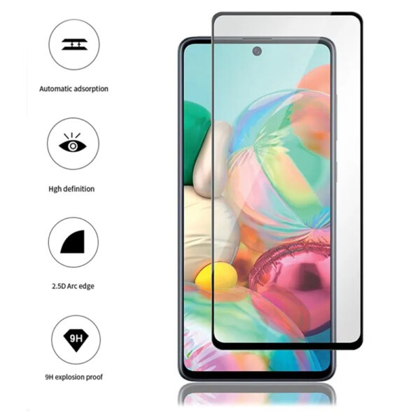 Folie COMANDO Ultra Thin Proof compatibila cu Samsung Galaxy A72, Rezistenta ridicata la socuri, Acoperire completa a ecranului, Lipici adeziv pe intreaga suprafata, 0,3 mm, Cadru negru - 3