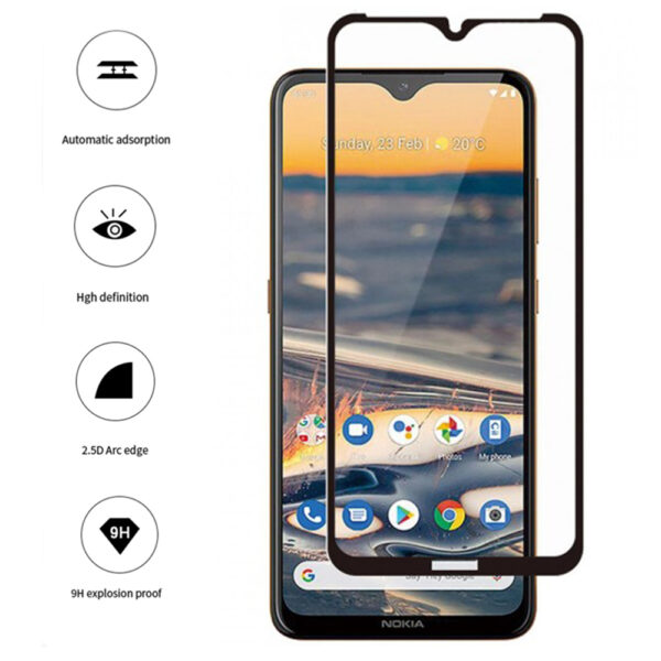 Folie COMANDO Ultra Thin Proof compatibila cu Nokia G10, Rezistenta ridicata la socuri, Acoperire completa a ecranului, Lipici adeziv pe intreaga suprafata, 0,3 mm, Cadru negru - 3