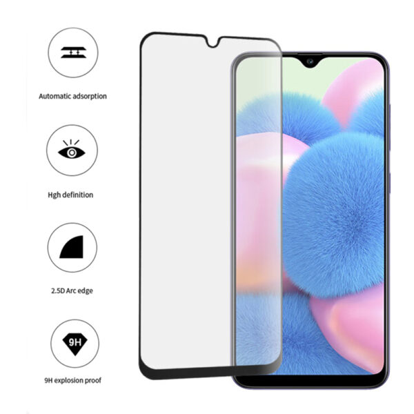 Folie COMANDO Ultra Thin Proof compatibila cu Samsung Galaxy A30s, Rezistenta ridicata la socuri, Acoperire completa a ecranului, Lipici adeziv pe intreaga suprafata, 0,3 mm, Cadru negru - 3