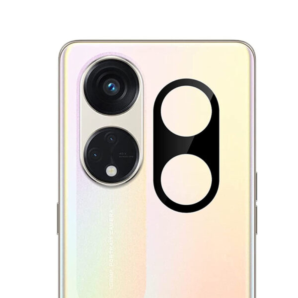 Folie protectie camera compatibila cu Oppo Reno8 T, Sticla Full Glue, Instant Fit, Hidrofoba, Oleofoba, Acoperire completa, Negru - 2