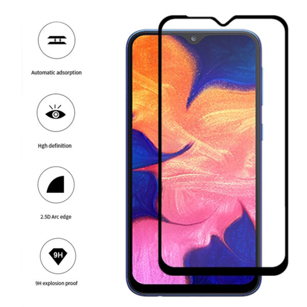 Folie COMANDO Ultra Thin Proof compatibila cu Samsung Galaxy A10s, Rezistenta ridicata la socuri, Acoperire completa a ecranului, Lipici adeziv pe intreaga suprafata, 0,3 mm, Cadru negru - 2