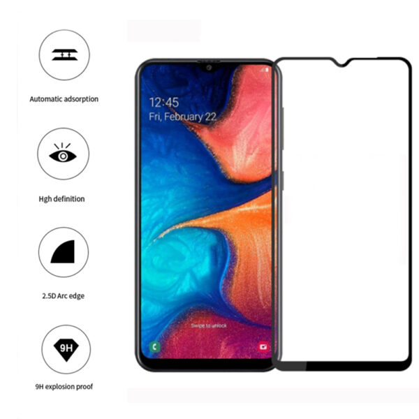 Folie COMANDO Ultra Thin Proof compatibila cu Samsung Galaxy A20s, Rezistenta ridicata la socuri, Acoperire completa a ecranului, Lipici adeziv pe intreaga suprafata, 0,3 mm, Cadru negru - 2