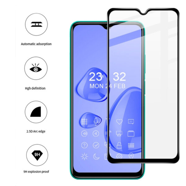 Folie COMANDO Ultra Thin Proof compatibila cu Xiaomi Redmi 9 Power, Rezistenta ridicata la socuri, Acoperire completa a ecranului, Lipici adeziv pe intreaga suprafata, 0,3 mm, Cadru negru - 2