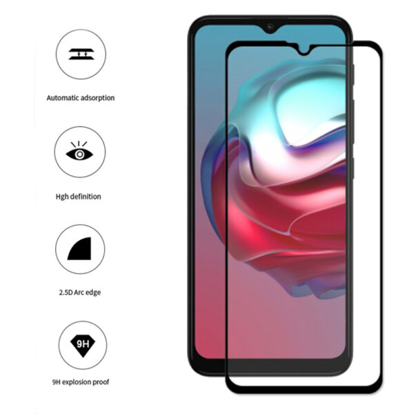 Folie COMANDO Ultra Thin Proof compatibila cu Motorola Moto G20, Rezistenta ridicata la socuri, Acoperire completa a ecranului, Lipici adeziv pe intreaga suprafata, 0,3 mm, Cadru negru - 2