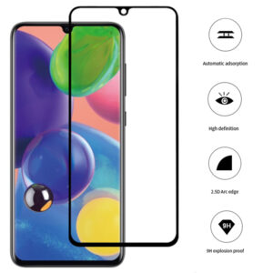 Folie COMANDO Ultra Thin Proof compatibila cu Samsung Galaxy A70, Rezistenta ridicata la socuri, Acoperire completa a ecranului, Lipici adeziv pe intreaga suprafata, 0,3 mm, Cadru negru - 2