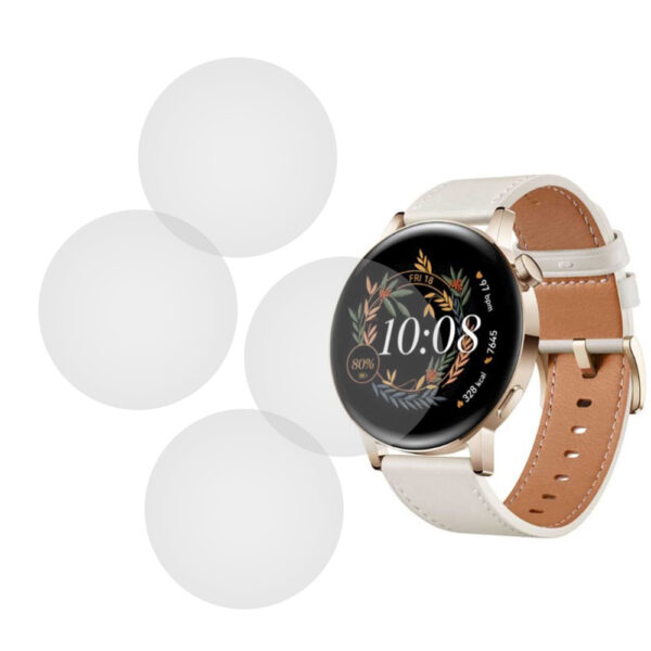 Set 4 x Folie compatibila cu Huawei Watch GT 3 42 mm, InvisiFlex Full Glue, Silicon hydrogel regenerabil, Anti soc si anti spargeri, SlimLine NanoShield, Transparenta - 2