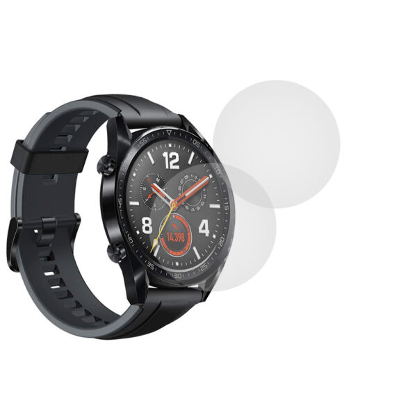 Set 2 x Folie compatibila cu Huawei Watch GT, Comando Shield Full Glue, Silicon hydrogel regenerabil, Anti soc si anti spargeri, SlimLine NanoShield, Transparenta - 2