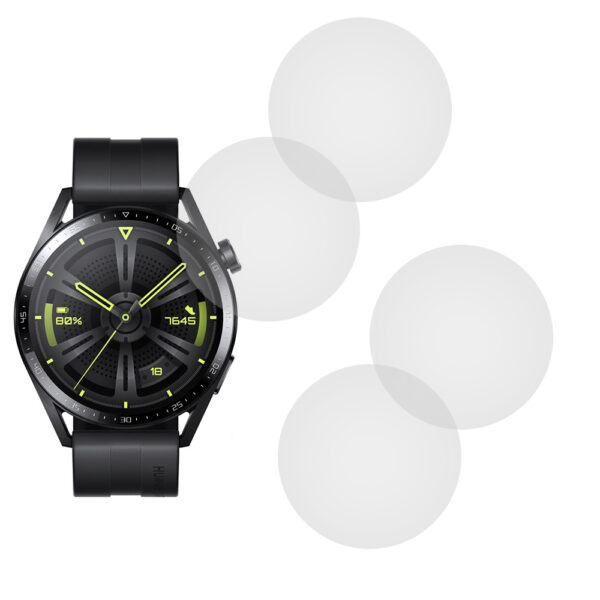 Set 4 x Folie compatibila cu Huawei Watch GT 3 42 mm, Comando Shield Full Glue, Silicon hydrogel regenerabil, Anti soc si anti spargeri, SlimLine NanoShield, Transparenta