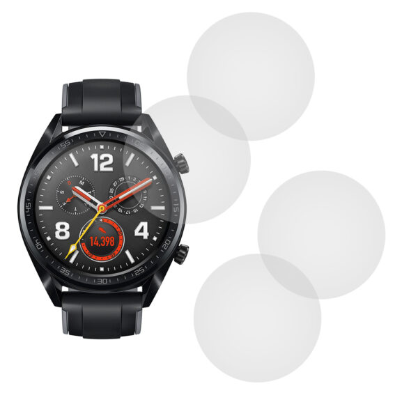 Set 4 x Folie compatibila cu Huawei Watch GT, Comando Shield Full Glue, Silicon hydrogel regenerabil, Anti soc si anti spargeri, SlimLine NanoShield, Transparenta