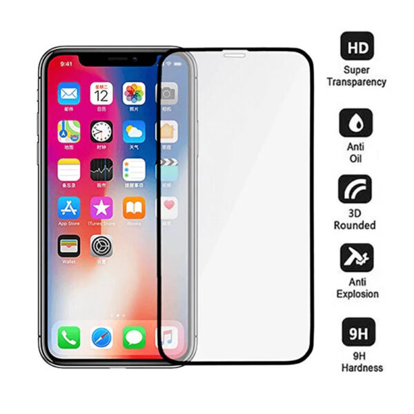 Folie COMANDO Ultra Thin Proof compatibila cu Apple iPhone 14 Plus, Rezistenta ridicata la socuri, Acoperire completa a ecranului, Lipici adeziv pe intreaga suprafata, 0,3 mm, Cadru negru - 3