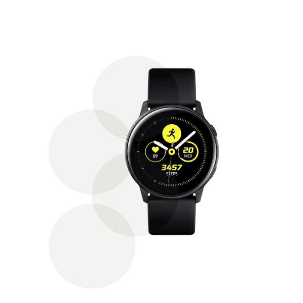 Set 4 x Folie compatibila cu Samsung Galaxy Watch Active, InvisiFlex Full Glue, Silicon hydrogel regenerabil, Anti soc si anti spargeri, SlimLine NanoShield, Transparenta