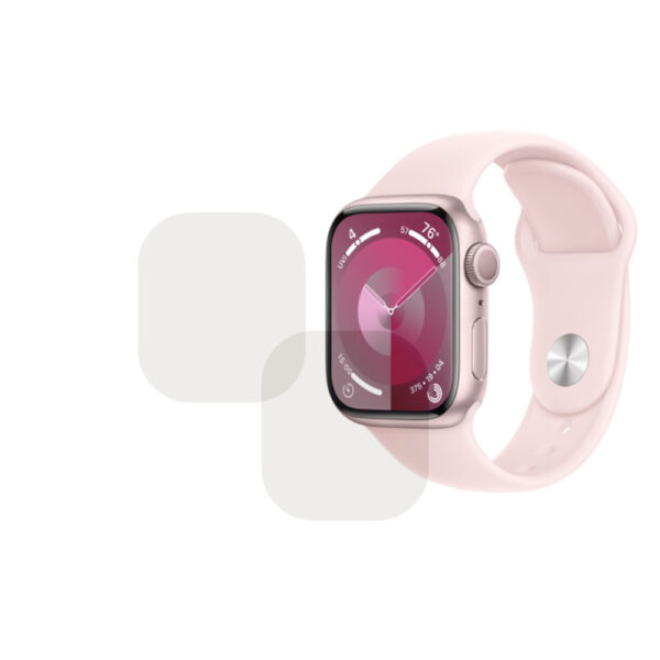 Set 2 x Folie compatibila cu Apple Watch 9 41 mm, InvisiFlex Full Glue, Silicon hydrogel regenerabil, Anti soc si anti spargeri, SlimLine NanoShield, Transparenta - 2