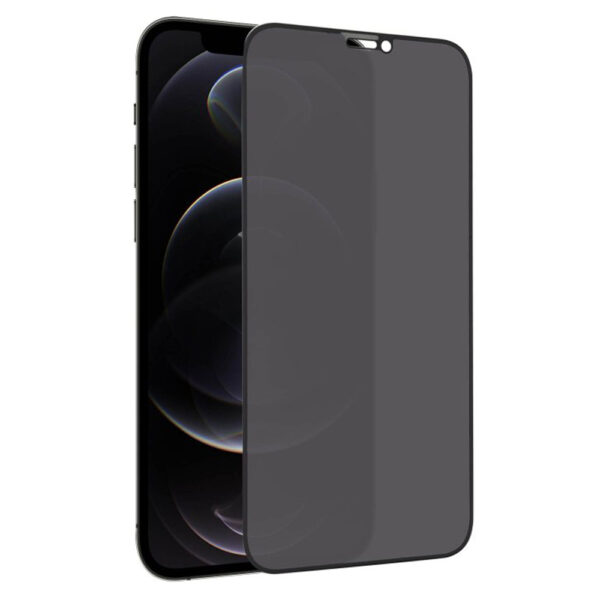 Folie Anti-Spy compatibila cu Apple iPhone 12 Pro, COMANDO Privacy, Filtru de confidentialitate, Protectie intimitate, Calitate japoneza, Adeziv complet, Negru